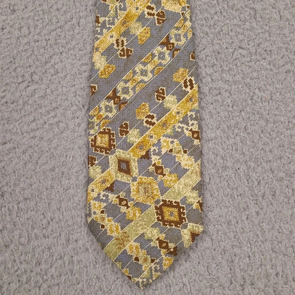 Hugo Boss Tie Necktie Mens 100%‎ Silk Classic Abstract Made in Italy